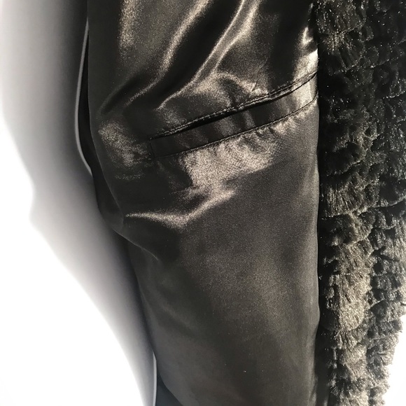 Regal Black Faux Fur Shaggy Plush Winter Coat - Picture 12 of 15